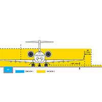 cartoon image of front view of a plane